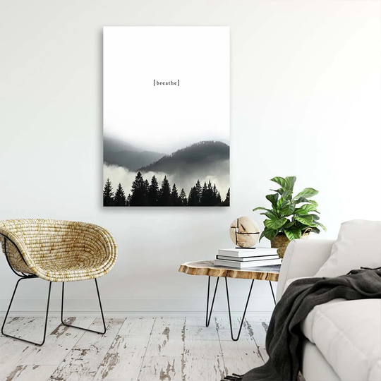 Canvas Print Forest In Fog Black White