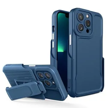 Explorer Series iPhone 14 Pro Hybrid Case with Belt Clip - Dark Blue