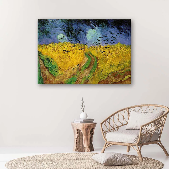 Canvas Print REPRODUCTION Wheat Field With Ravens V. Gogh