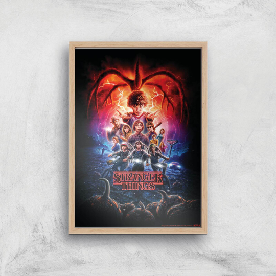 Stranger Things Season Two Poster Giclee Art Print - A4 - Wooden Frame