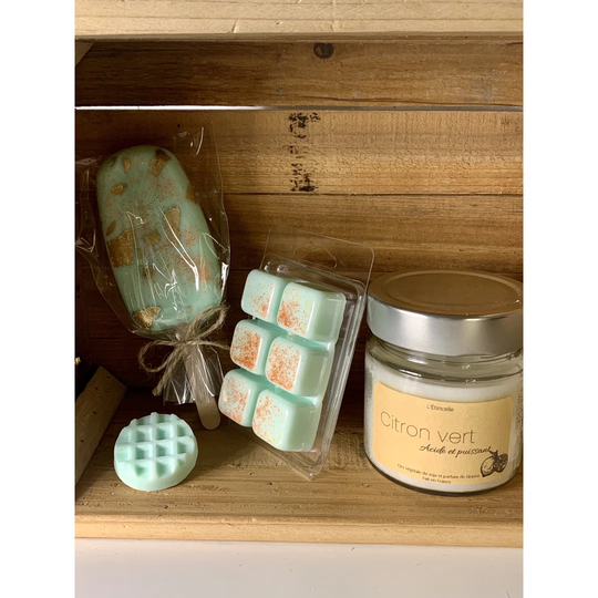 4 Piece Lime Scented Wax Melt Candle Set