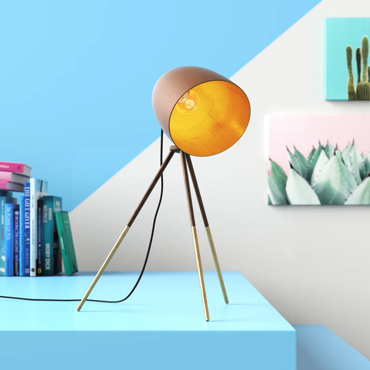 Carpio 44Cm Gold/Brown Tripod Table Lamp