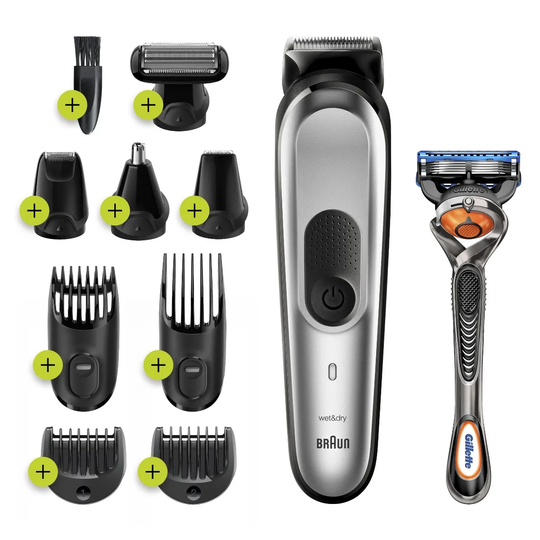 Braun MGK7220 10-in-1 Beard Trimmer Set - Silver and Grey