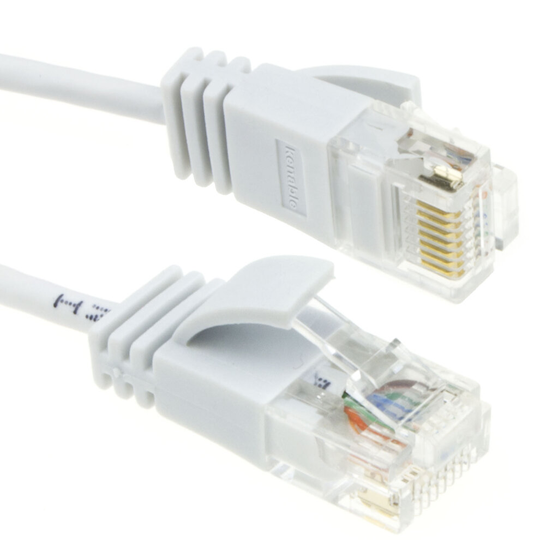 kenable SLIM Cat 6 Full Copper RJ45 Ethernet Network Internet Cable 3m White
