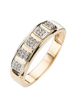 Love Diamond 9 Carat Gold 15 Point Diamond Set Band Ring