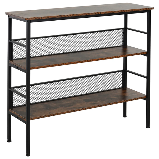 Solstice Network 3 Tier Shelf Unit - Brown/Black