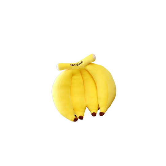 (Banana, 10CM) Simulation Vegetables Fruits Plush Toy Strawberry Pumpki Pendant Doll Gift