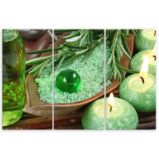Canvas Print Green Zen Spa Candle