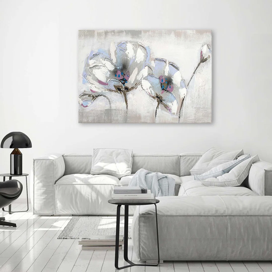 Canvas Print White Flowers As Painted