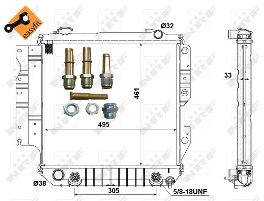 Radiator, engine cooling EASY FIT 50315