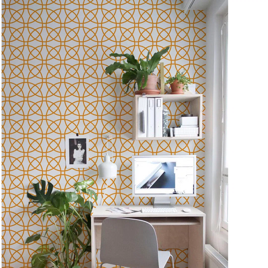 Sahin Circles Orange Circle Geometric Wallpaper