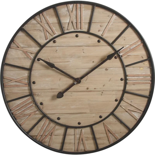 Ridgely Oversized Wood 91cm Wall Clock