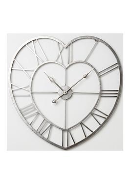 Hometime Metal Heart Shaped Wall Clock