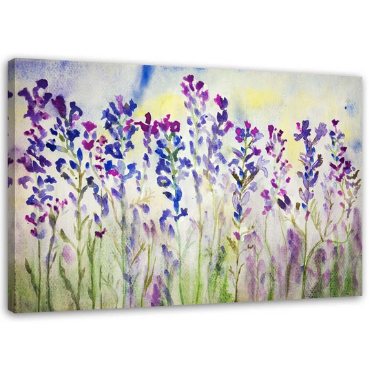 Canvas Print Abstract Flowers Meadow Purple