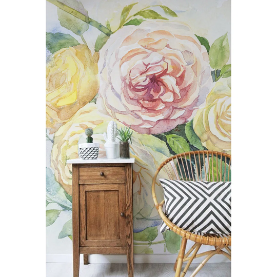 Walllpaper Roll 250X250cm Mural Decoration Wallpaper Material With Print Kitchen Livingroom Bedroom - Roses Flowers Floral