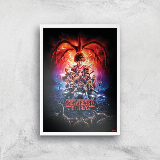 Stranger Things Season Two Poster Giclee Art Print - A4 - White Frame
