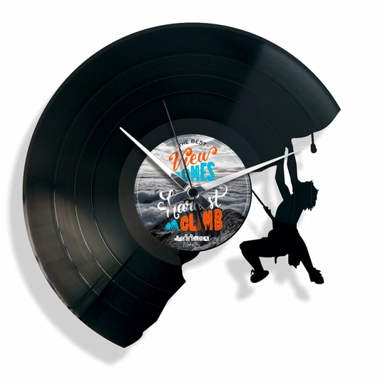 Vinyl for Those Who Love Climbing 30cm Silent Wall Clock