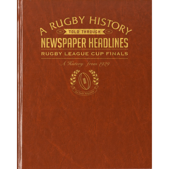 Challenge Cup Rugby Newspaper Book - Brown Leatherette