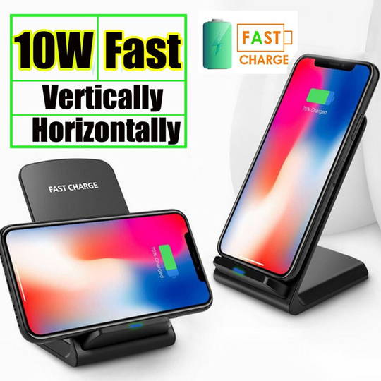 (White) For Apple iPhone 12 Qi Fast Wireless Charger Charging Pad