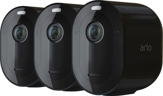 Arlo Pro 4 Wireless Spotlight Security Camera - Black (3 Pack)