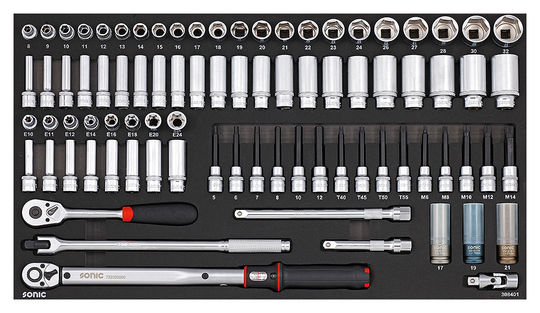 Sonic Socket set 1/2", SFS Jumbo 84-piece 308401