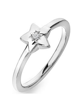 Hot Diamonds Star Ring, Silver, Size S, Women
