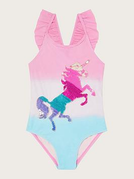 Monsoon Girls S.E.W. Sequin Unicorn Swimsuit - Pink
