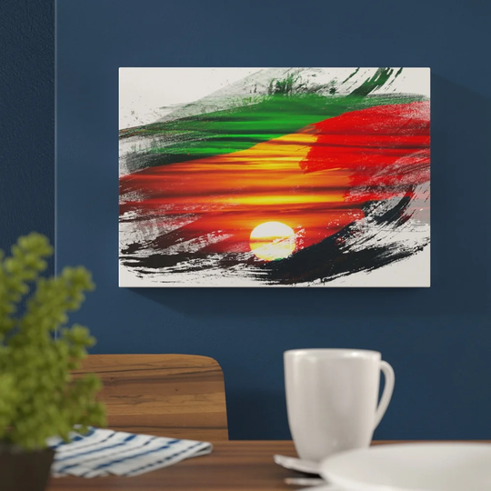 'Sunset Red and Orange' Graphic Art Print Poster