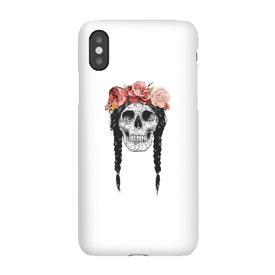 Balazs Solti Skull And Flowers Phone Case for iPhone and Android - iPhone X - Snap Case - Gloss