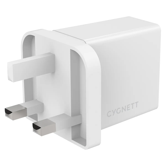 Cygnett PowerPlus 18W Total Charger + USB-C to USB-C cable - UK White