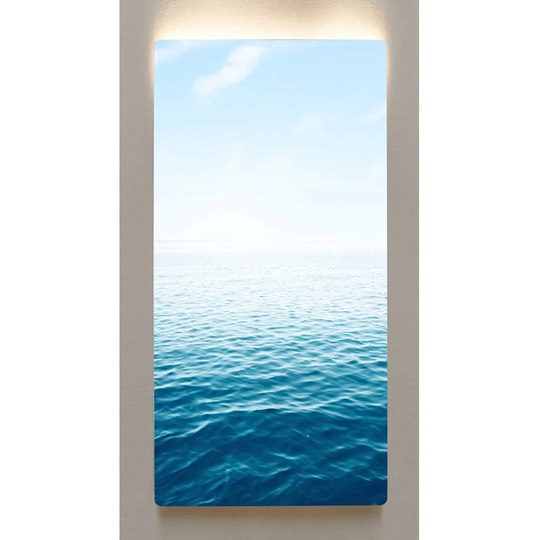Backlight wall art, water sea, metal motif, 60 x 120cm, magnetic board