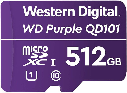 Wd Purple Sc Qd101 Wdd512g1p0c - Flash Memory Card - 512 Gb - Uhs-i U1 / Class10 - Microsdxc Uhs-i - Purple