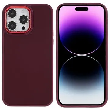 Plated Yarn iPhone 14 Pro Matte Hybrid Case - Wine Red