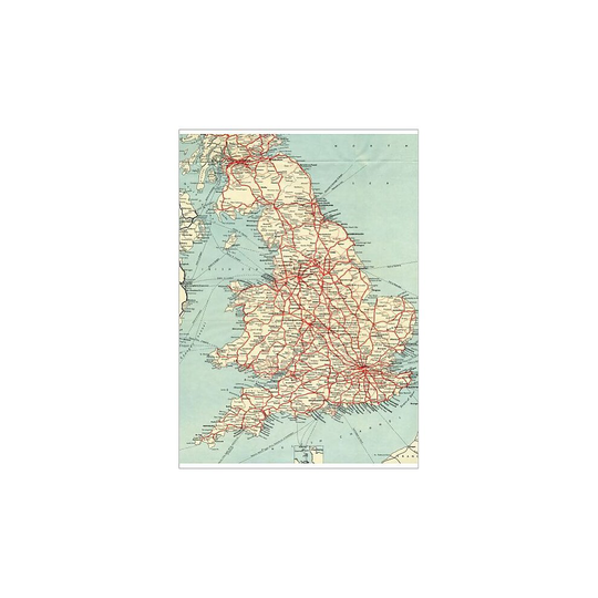 (A2 (59x42cm)) British Railways network map 1950s (Poster Print)