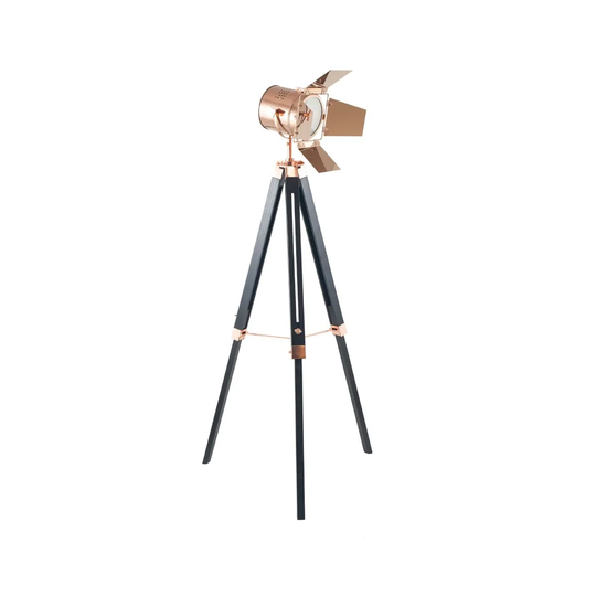 Copper And Black Tripod Floor Lamp