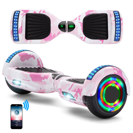 (Camo Pink) Hoverboard 6.5'' Smart Self-Balancing Scooter with Bluetooth & LED Lights Best Gifts