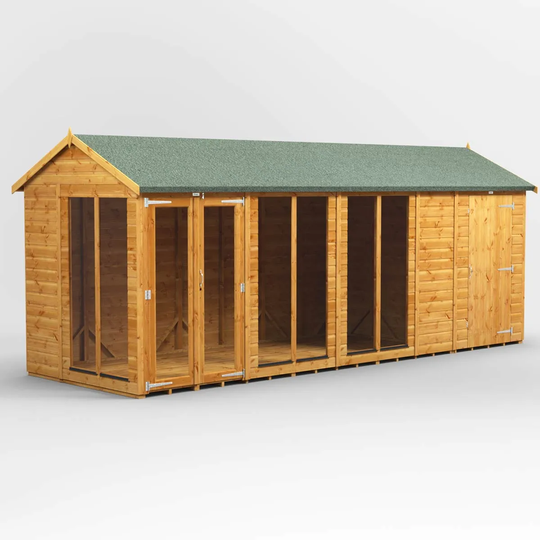 18X6 Power Apex Summerhouse Combi Including 4Ft Side Store
