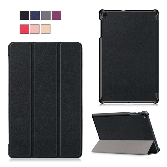 (Samsung Tab A 2019 10.1" T510 T515, Black) Samsung Galaxy Tab A (2019) 10.1" Tri-Fold Shockproof Leather Case