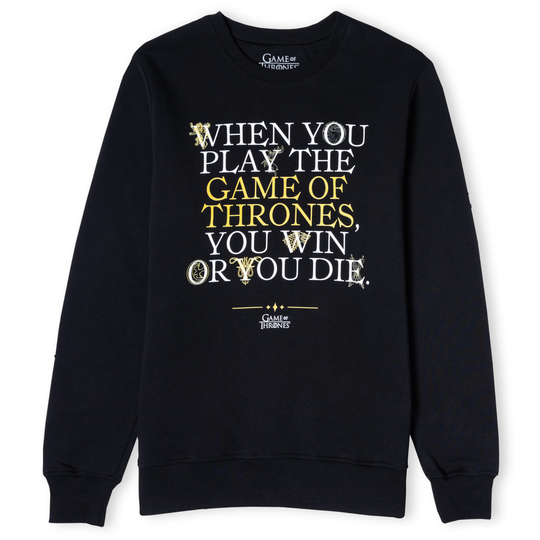 Game of Thrones Win Or Die Unisex Sweatshirt - Black - M - Black