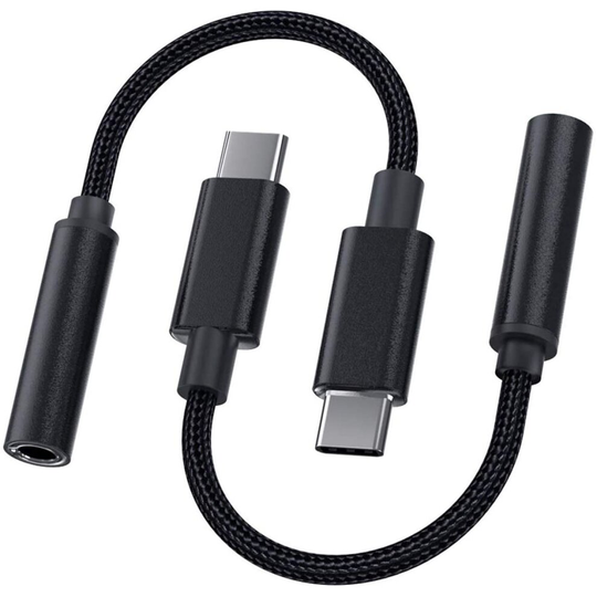 USB C to 3.5mm Audio Adapter,ACCGUYS 2 Pack Type C Headphone Jack Adaptor Compatible with Huawei P30 Pro/P20/Mate 10 Pro, Mi 9/Mi8/Mix 2/Note 3, OnePl