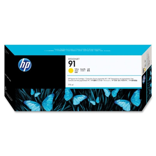 HP 91 Yellow Original Ink Cartridge - Standard Yield 775ml - C9469A