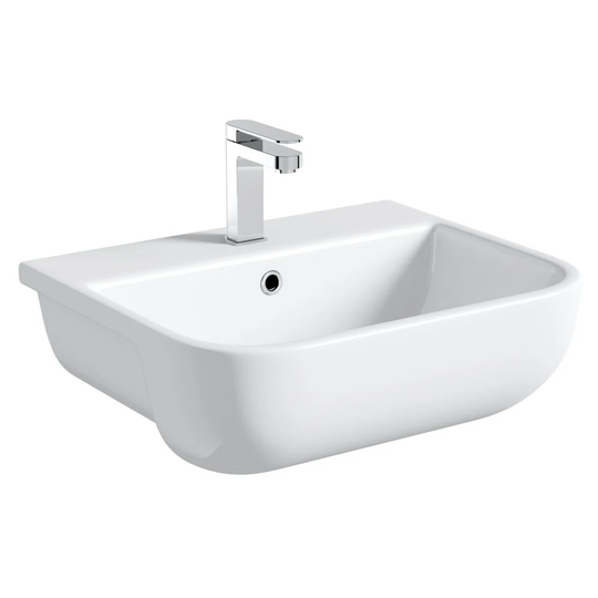 Arley 600 520Mm 1 Tap Hole Semi Recessed Basin