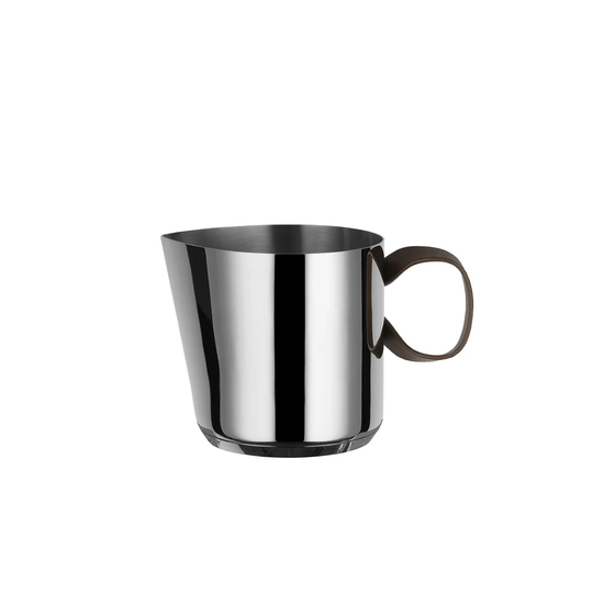Edo, Milk Boiler In 18/10 Stainless Steel. Handle In 18/10 Stainless Steel With PVD Coating, Brown. Magnetic Steel Bottom Suitable For Induction Cooki