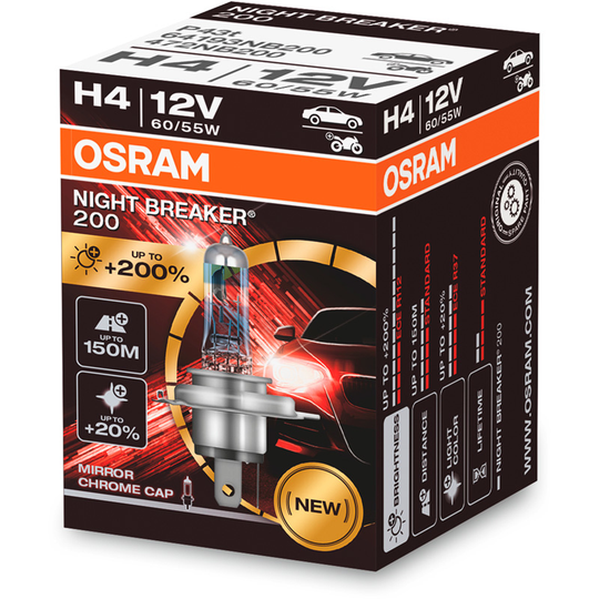 Osram Night Breaker 200 Laser H4 12V 60/55W 64193NB200