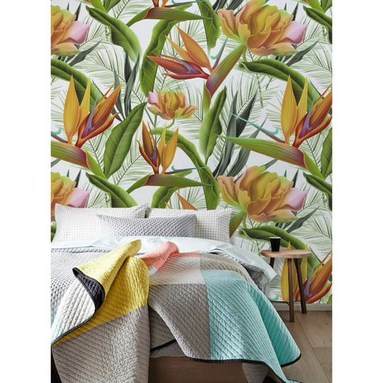 Davina Leaves Jungle Flora Flowers Leaves Holiday Bush Wallpaper