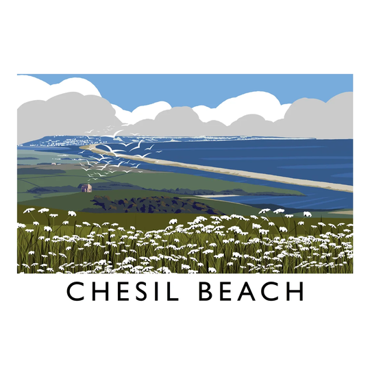 Chesil Beach 2 by Richard O'Neil - Graphic Art Print on Paper