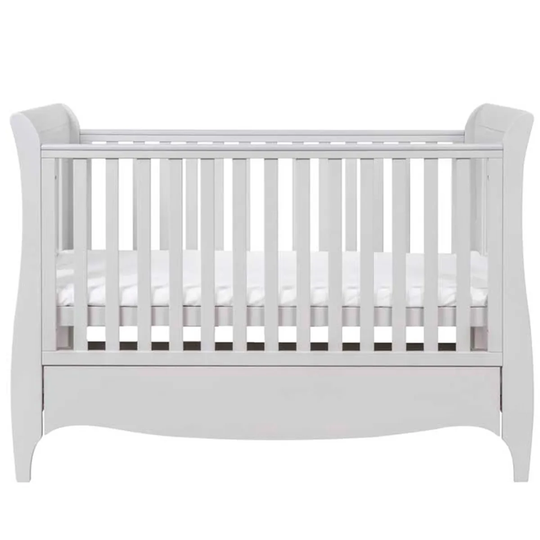 Tutti Bambini Roma Sleigh Cot Bed With Drawer - Dove Grey