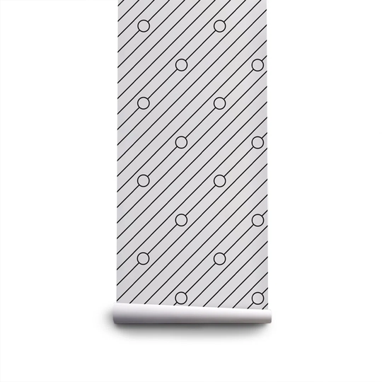 Walllpaper Roll 416X254cm Wallpaper Material With Print Mural Decoration Kitchen Livingroom Bedroom - Stripped Geometric Tiny Circles