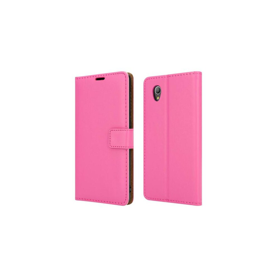 Alcatel 1 5033X Genuine Leather Wallet Phone Case Cover (Pink) Book Wallet