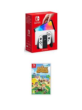 Nintendo Switch Oled Oled White Console &Amp; Animal Crossing New Horizon